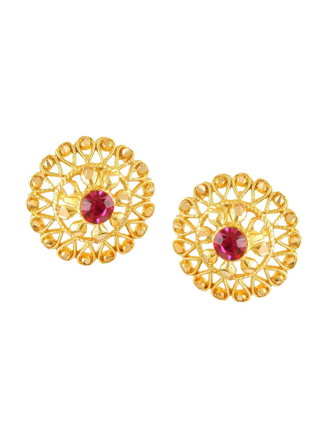 

Vighnaharta Gold-Plated Floral Studs Earrings