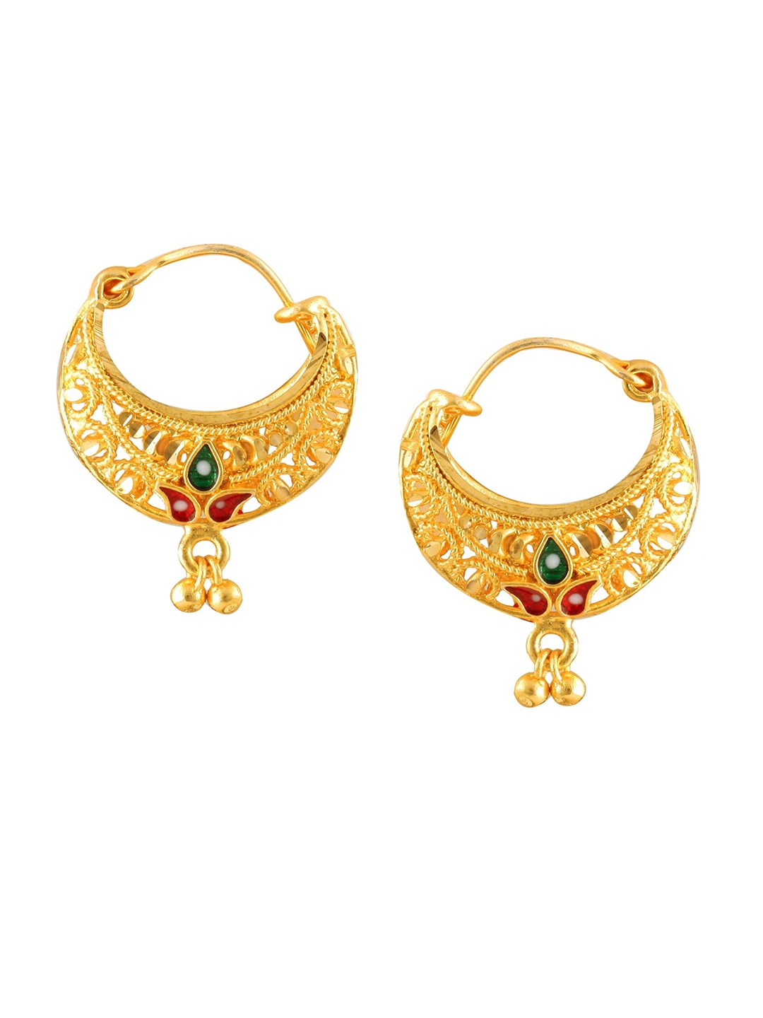 

Vighnaharta Gold-Plated Floral Chandbalis Earrings