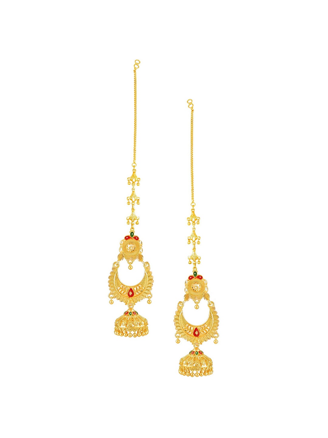 

Vighnaharta Gold-Plated Floral Jhumkas Earrings