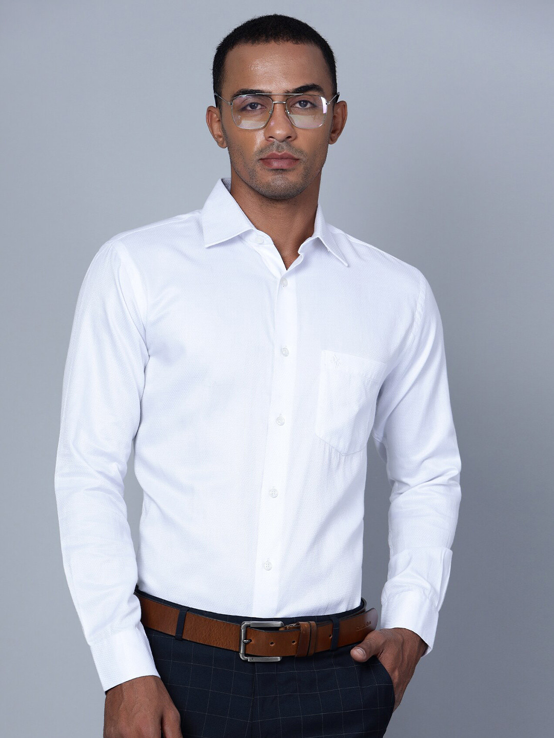 

Cantabil Smart Fit Spread Collar Formal Shirt, White
