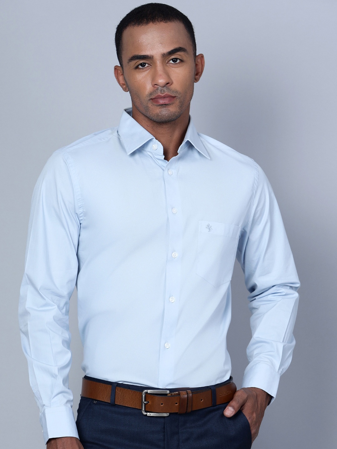 

Cantabil Smart Spread Collar Cotton Formal Shirt, Blue