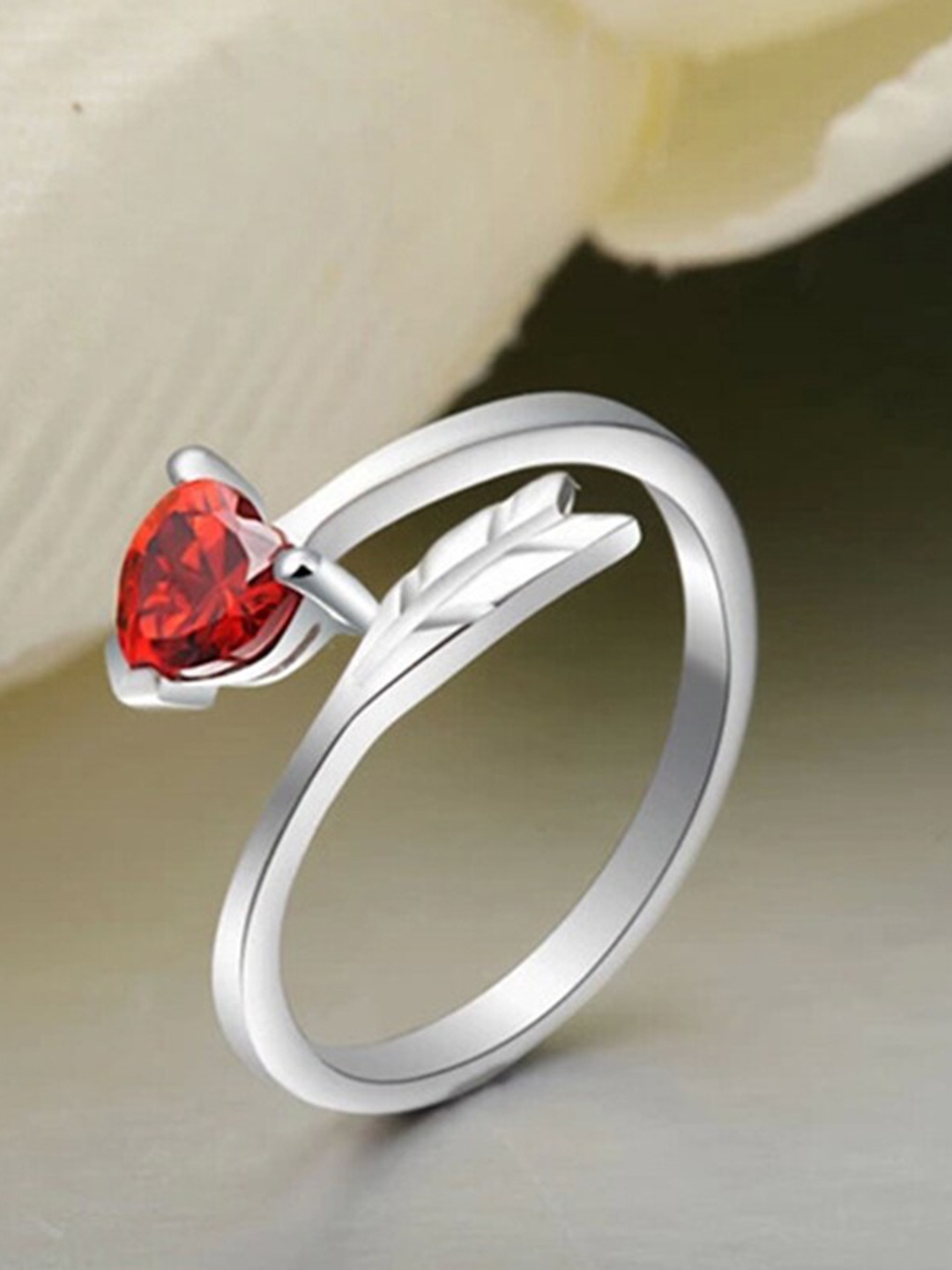 

MYKI Silver-Plated Cubic Zirconia-Studded Finger Ring