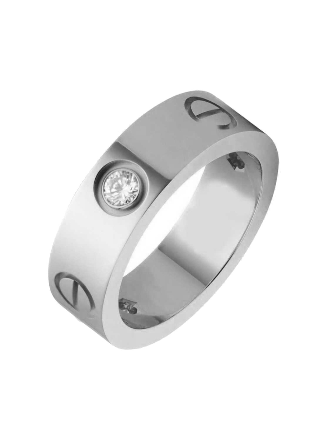 

MYKI Women Silver-Plated CZ-Studded Finger Ring