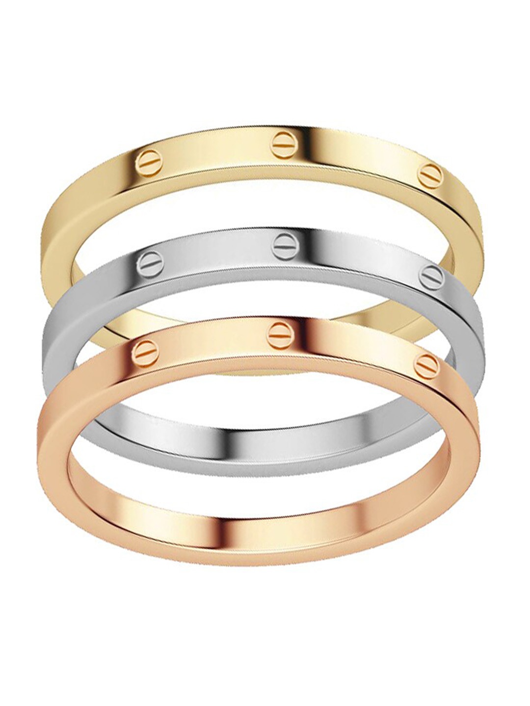 

MYKI Set Of 3 Rose Gold-Plated Finger Ring