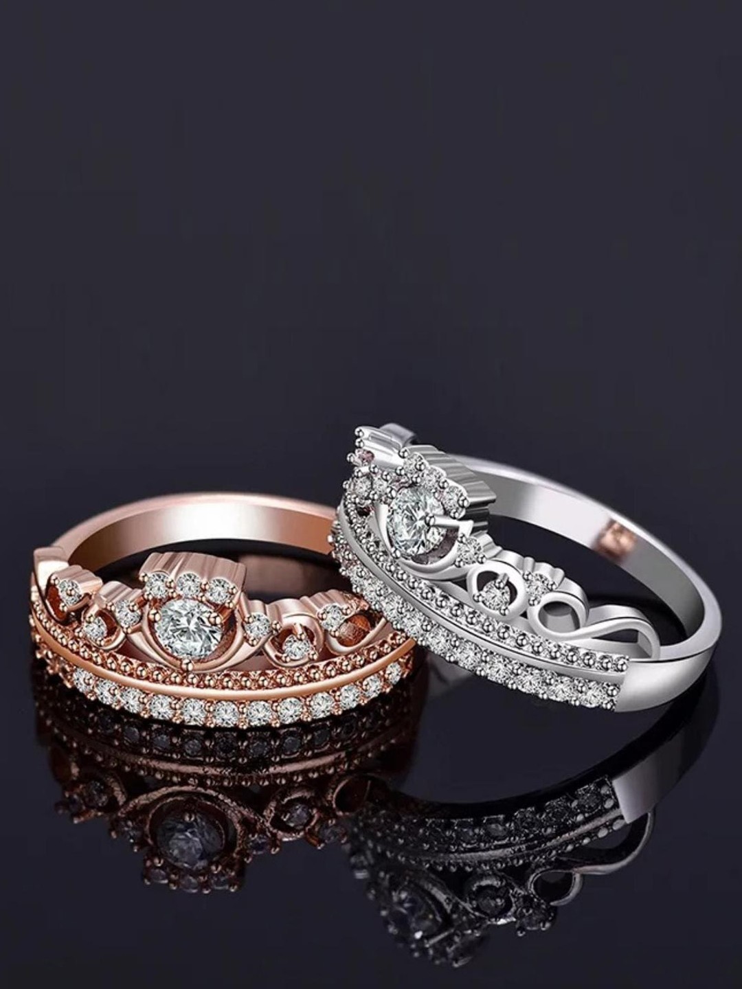 

MYKI Silver-Plated AD-Studded Finger Ring