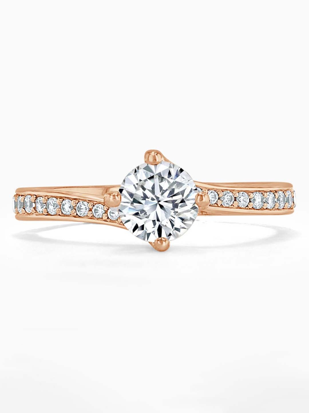 

MYKI Rose Gold-Plated CZ-Studded Adjustable Finger Ring