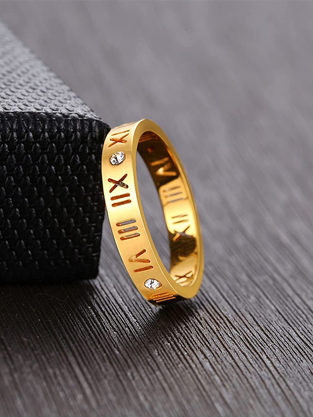 

MYKI Gold-Plated CZ-Studded Finger Ring