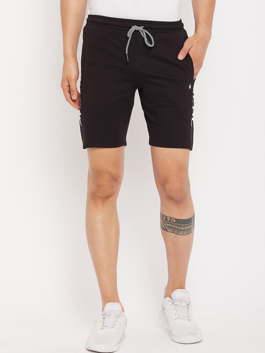 

Duke Men Typography Printed Training or Gym Sports Cotton Shorts, Black