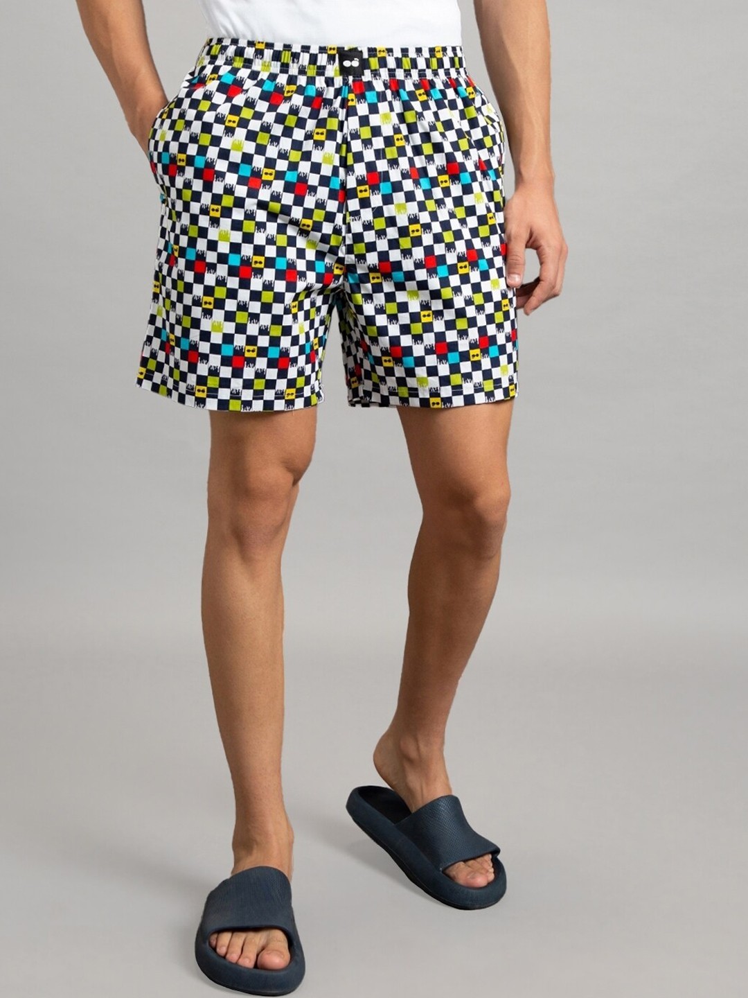

Bewakoof Men All Over Geometric Printed Boxers, White