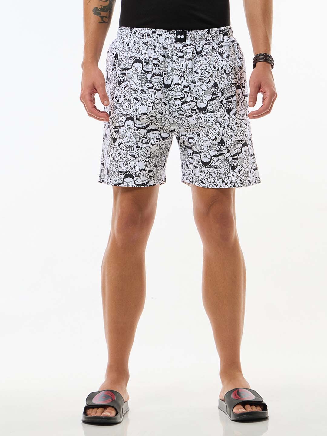 

Bewakoof Men All Over Graphic Printed Boxers, White