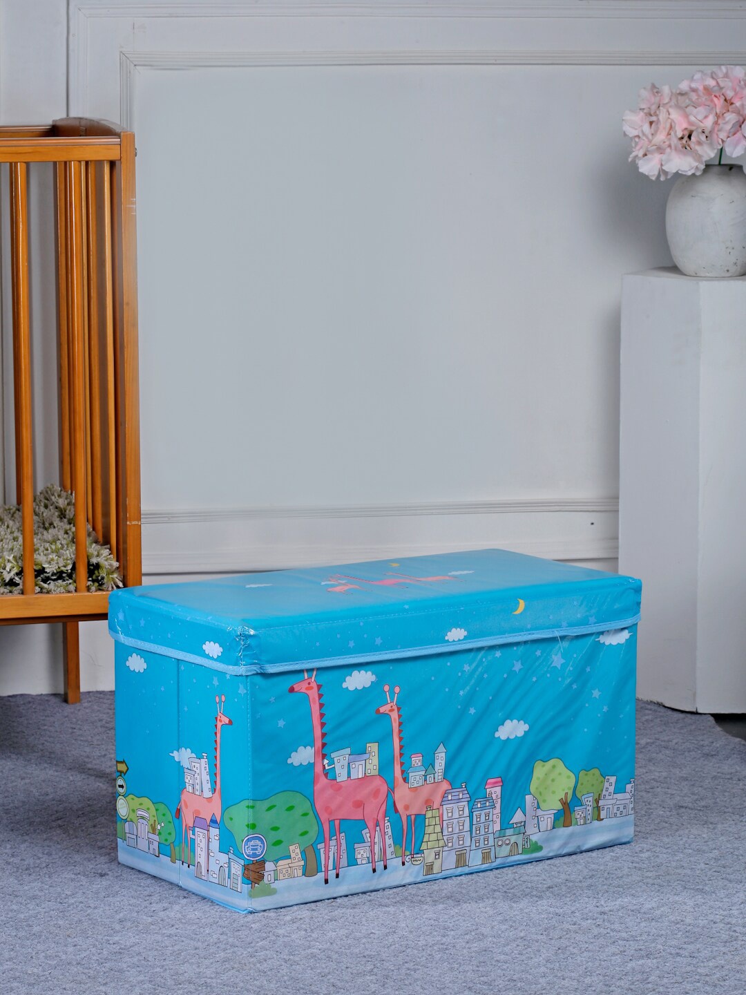 

FABINALIV Kids Blue Printed Foldable Organiser With Lid