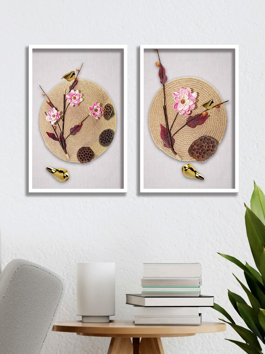 

SAF Grey & Brown 2-Pieces Flower Printed Framed Wall Art