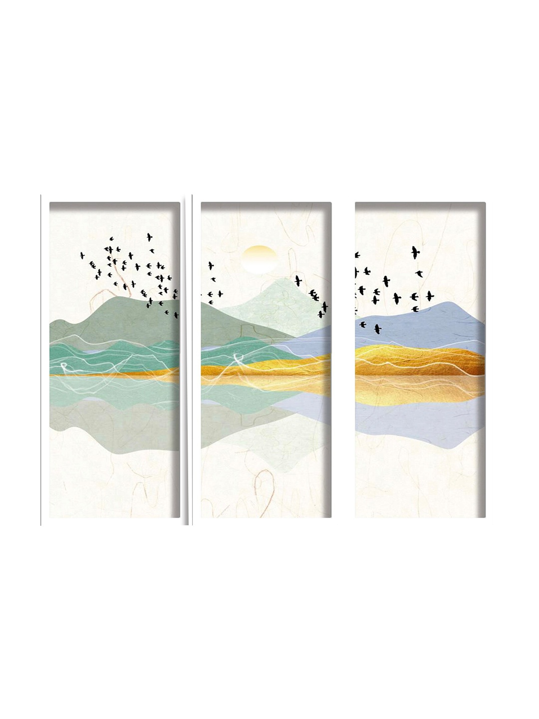 

SAF White & Brown 3-Pieces Abstract Printed Framed Wall Art