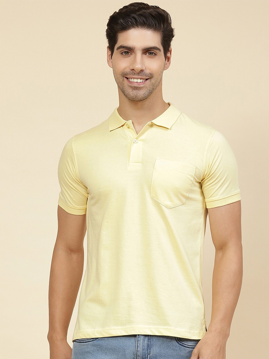 

Cloak & Decker by Monte Carlo Polo Collar Cotton T-shirt, Yellow