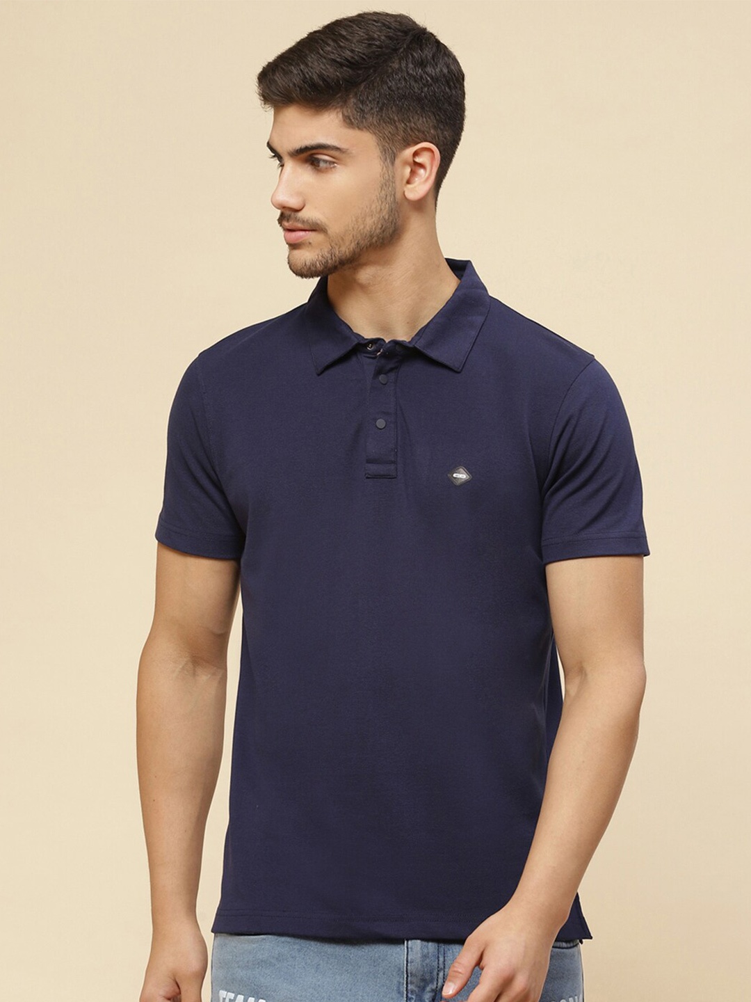 

Cloak & Decker by Monte Carlo Polo Collar Short Sleeves Cotton T-shirt, Navy blue