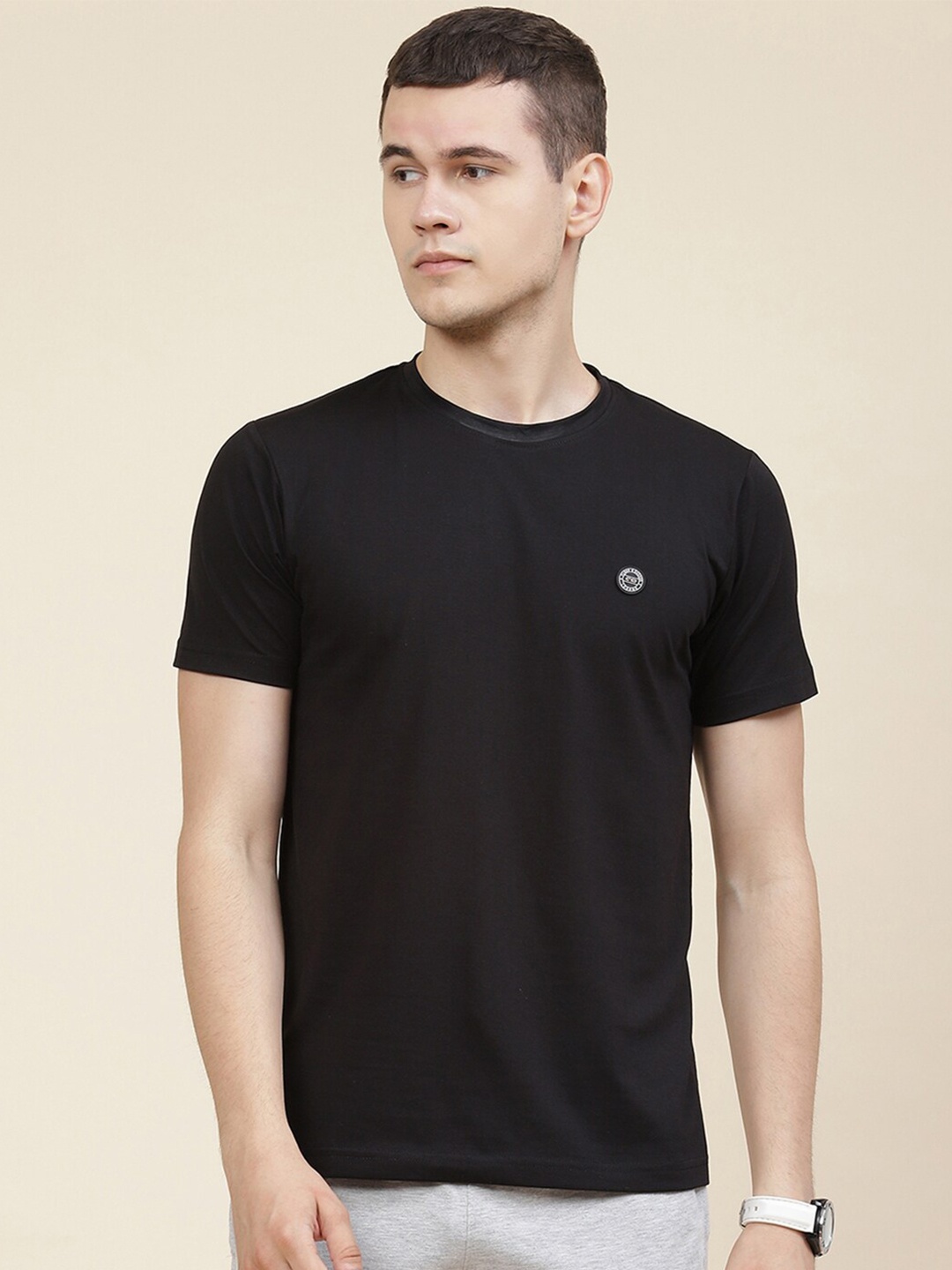 

Cloak & Decker by Monte Carlo Round Neck Cotton T-shirt, Black