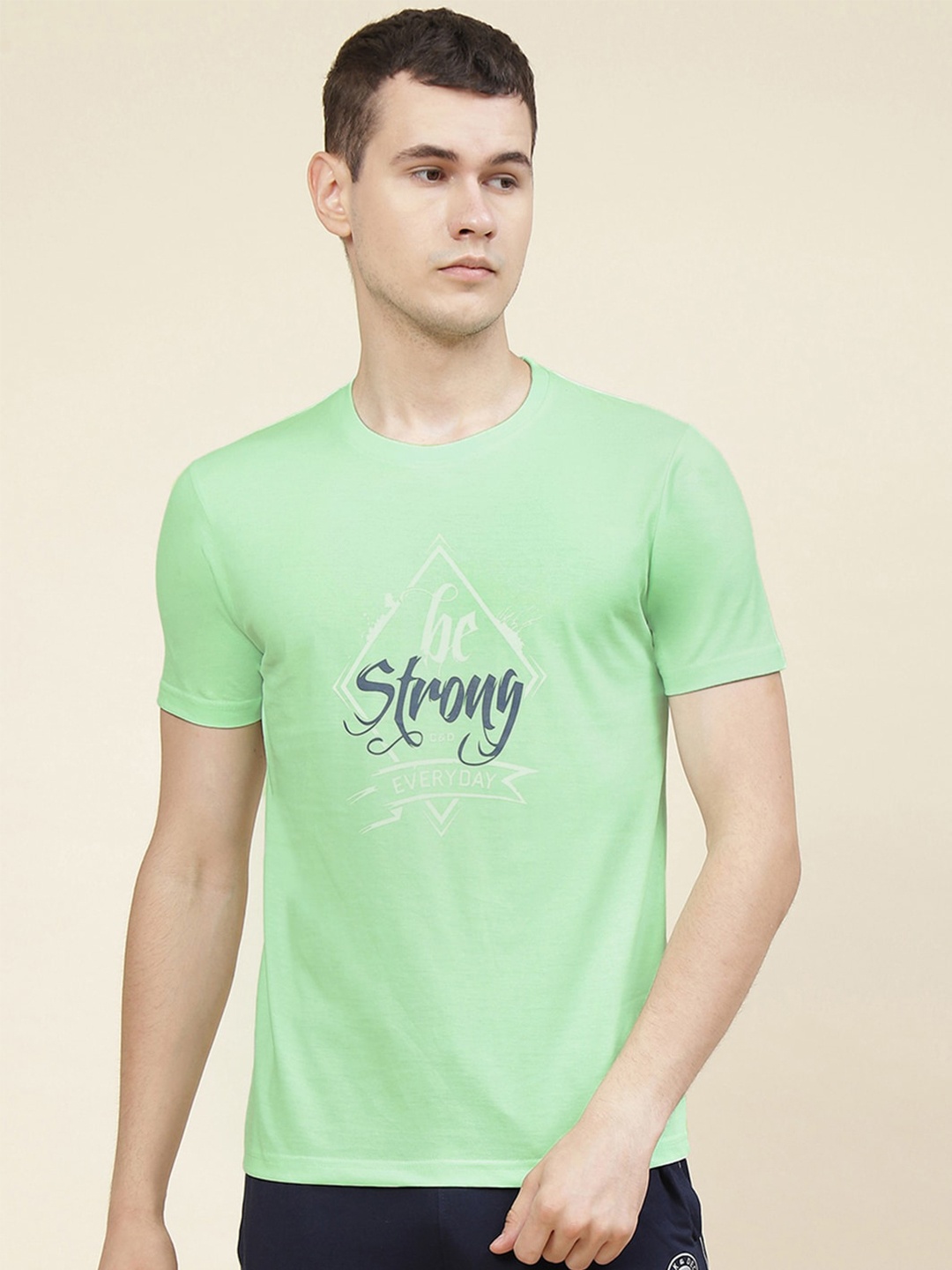 

Cloak & Decker by Monte Carlo Typography Printed Cotton T-shirt, Green