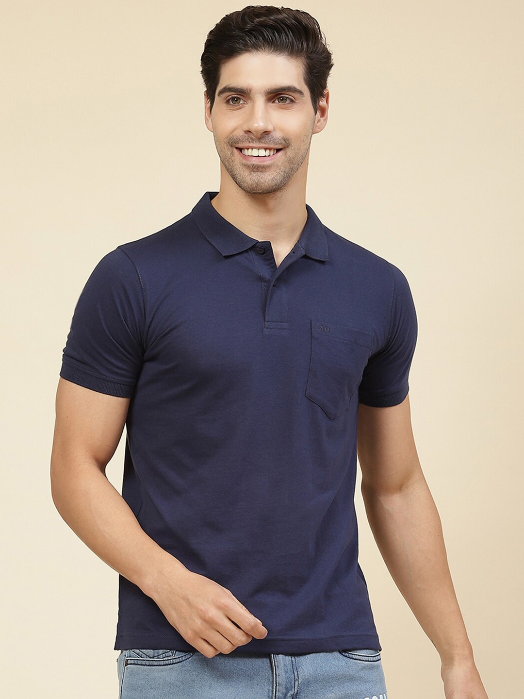 

Cloak & Decker by Monte Carlo Polo Collar Short Sleeves Cotton T-shirt, Navy blue