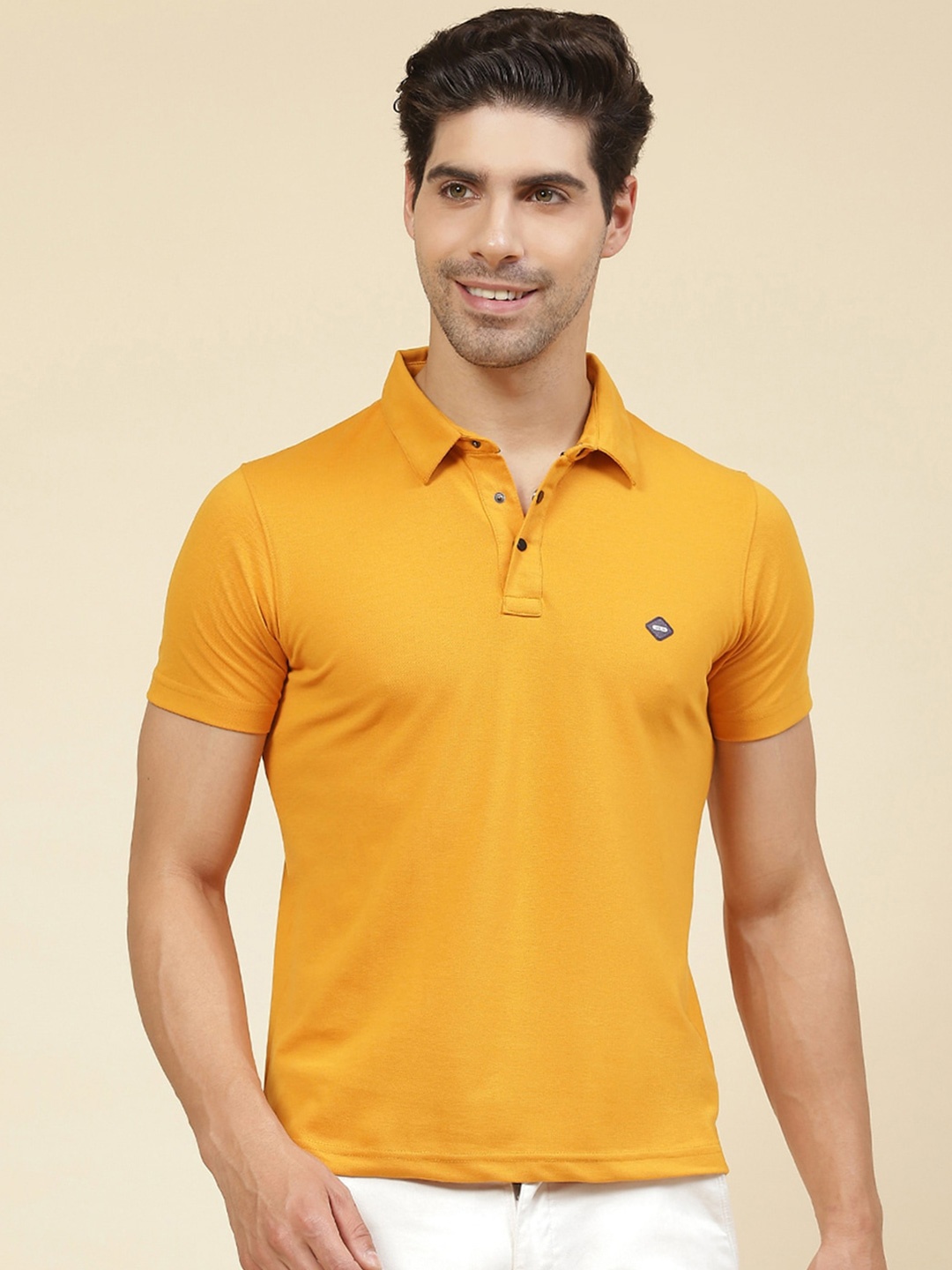 

Cloak & Decker by Monte Carlo Polo Collar Cotton T-shirt, Yellow