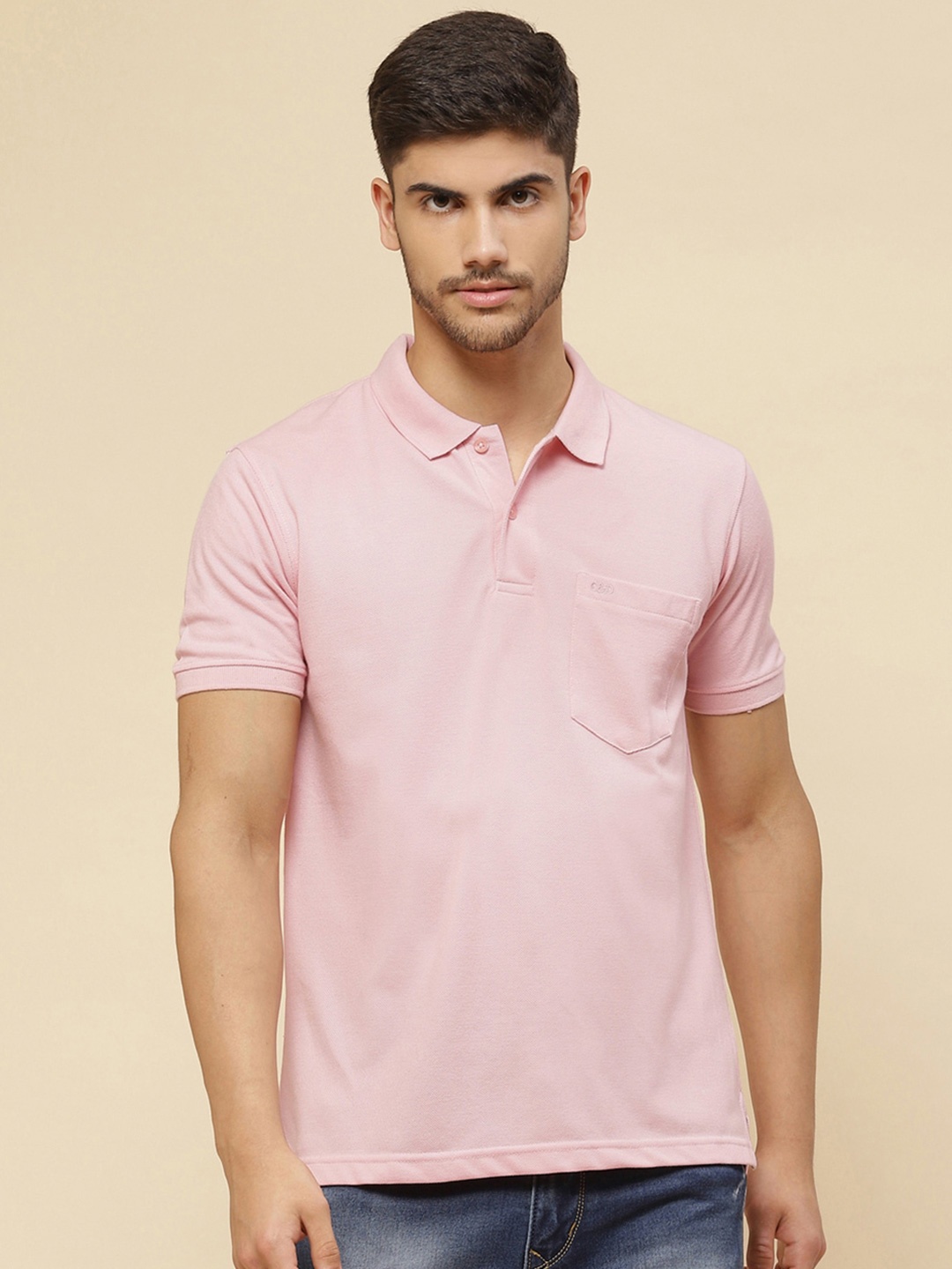

Cloak & Decker by Monte Carlo Polo Collar Short Sleeves Cotton T-shirt, Pink