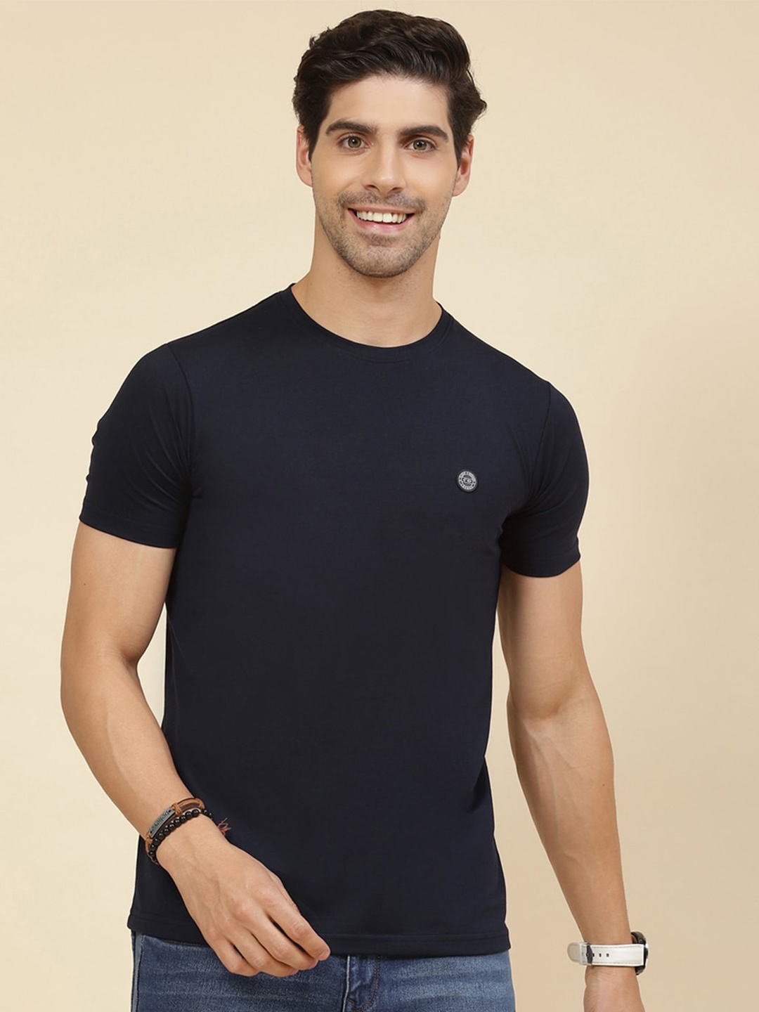 

Cloak & Decker by Monte Carlo Round Neck Half Sleeve Cotton T-shirt, Navy blue