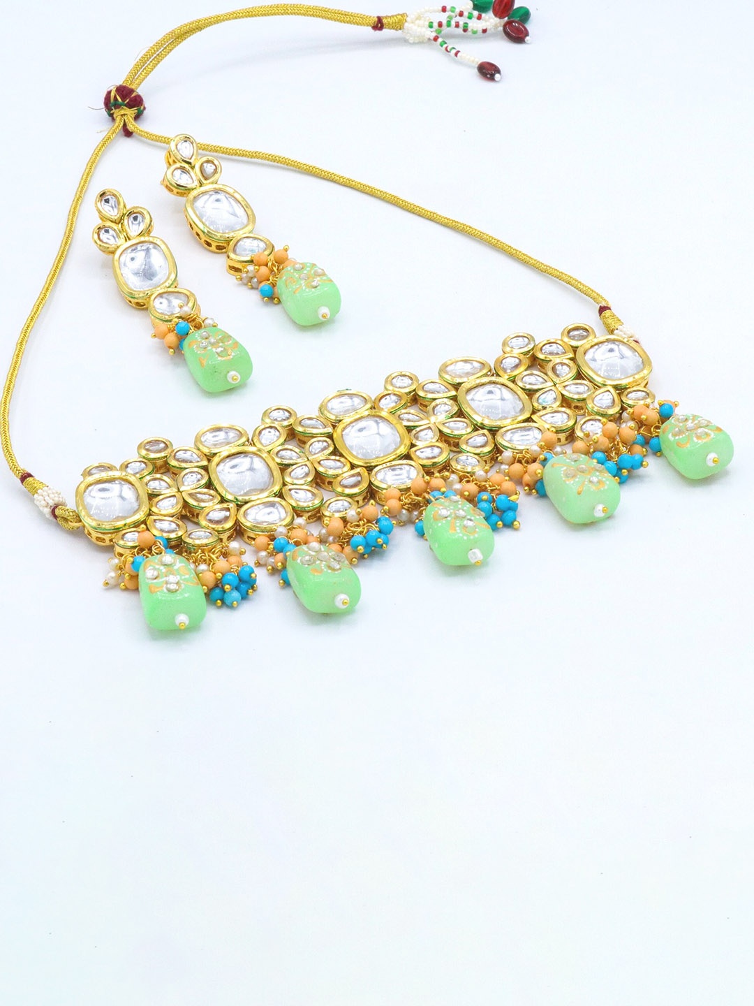 

AASHISH IMITATION Gold-Plated Kundan-studded & Beaded Choker Set