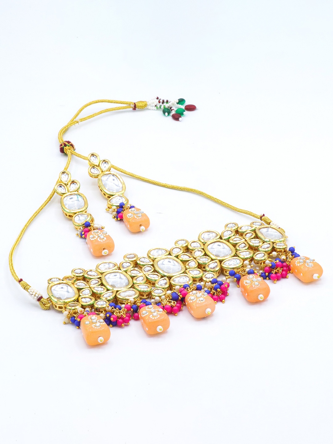 

AASHISH IMITATION Gold-Plated Kundan-Studded & Beaded Choker Set