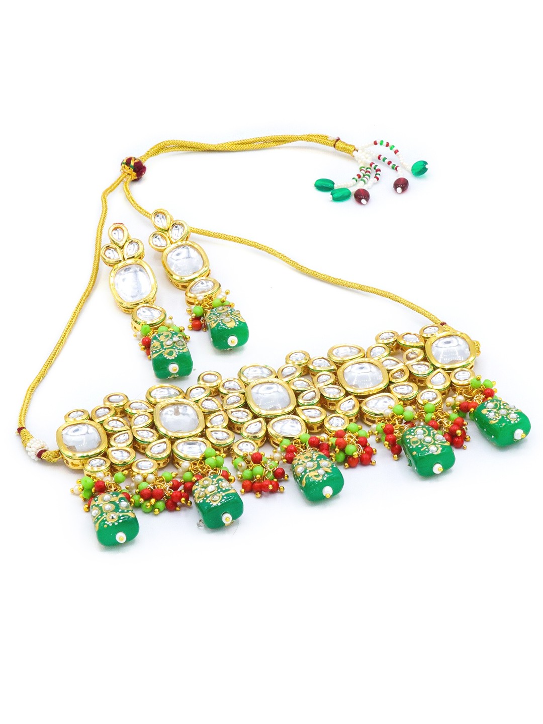 

AASHISH IMITATION Gold-Plated Kundan-Studded & Pearl Beaded Choker Set
