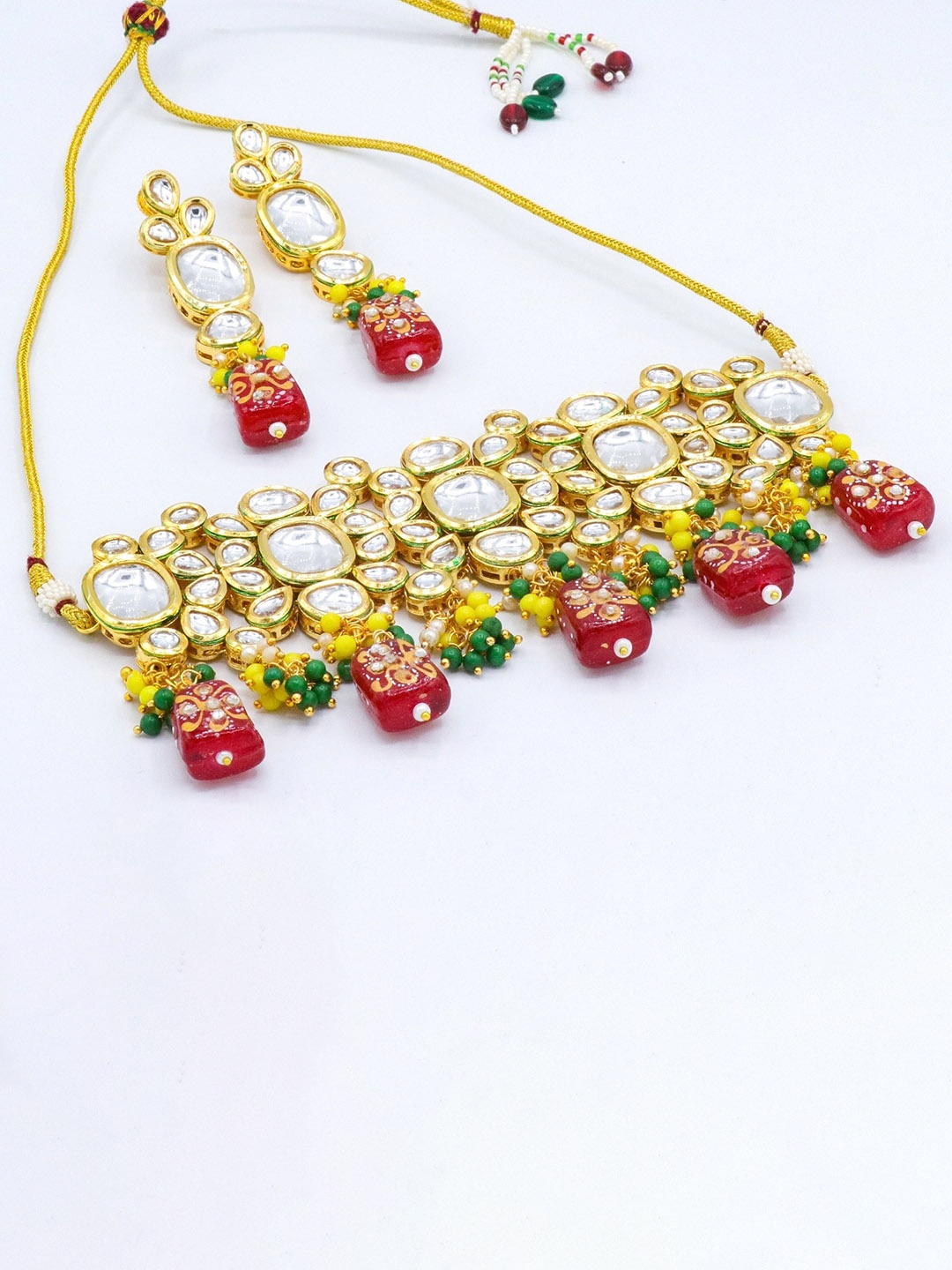

AASHISH IMITATION Gold-Plated Kundan-Studded & Beaded Choker Set