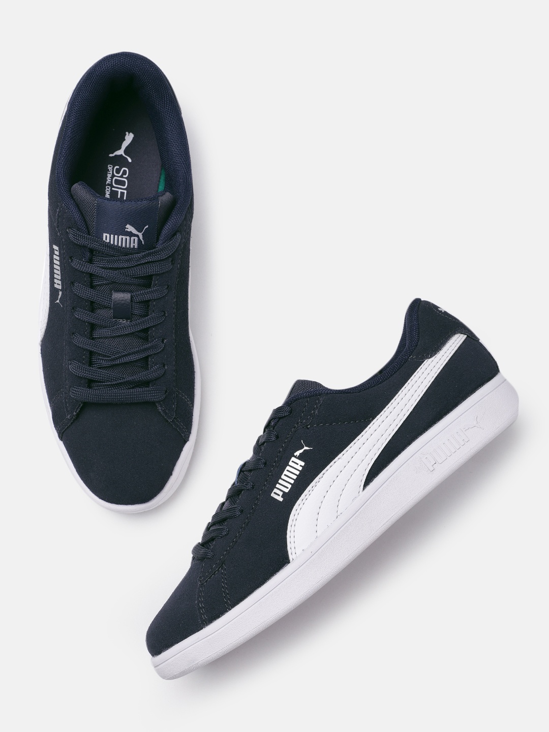 

Puma Unisex Solid Smash 3.0 Leather Sneakers, Navy blue
