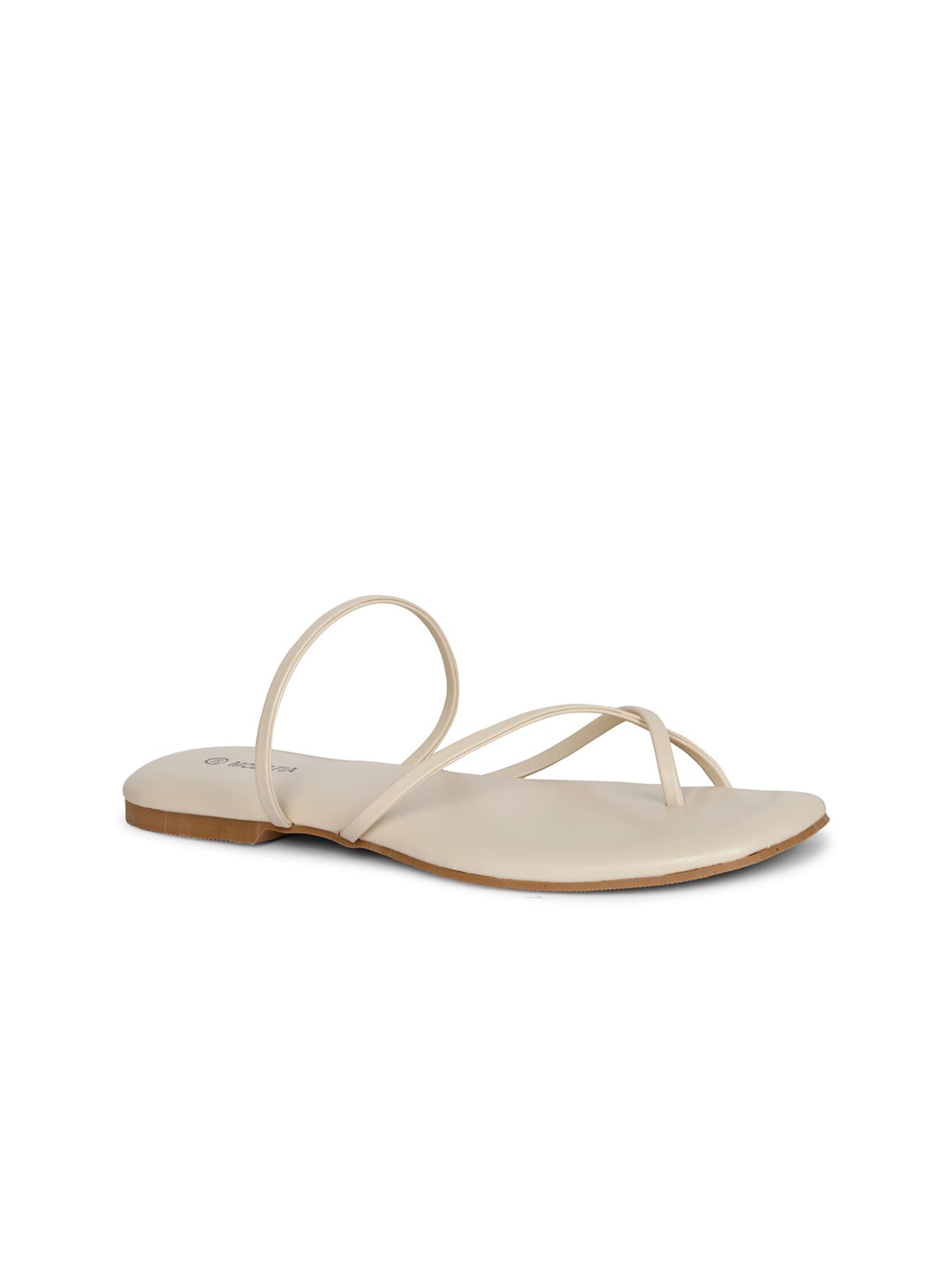 

MOZAFIA Strappy One Toe Flats, Off white