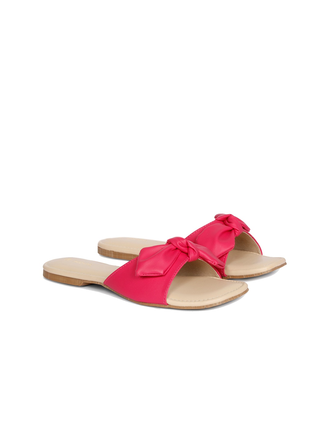 

MOZAFIA Women Open Toe Flats with Bows, Pink