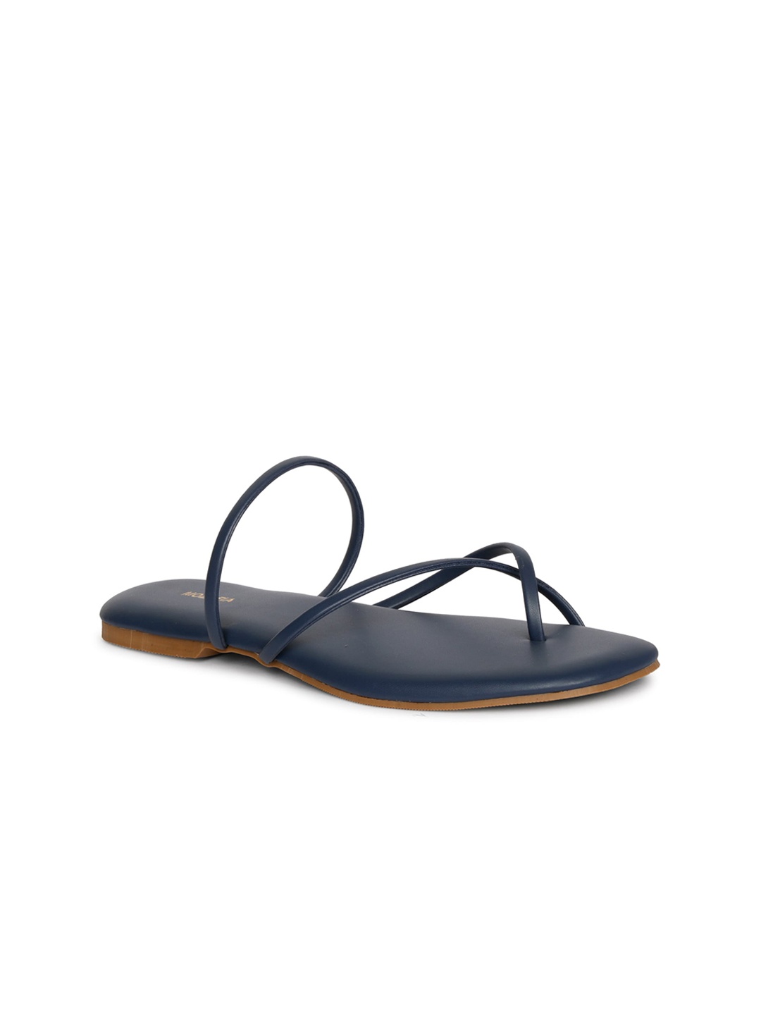 

MOZAFIA Strappy One Toe Flats, Navy blue