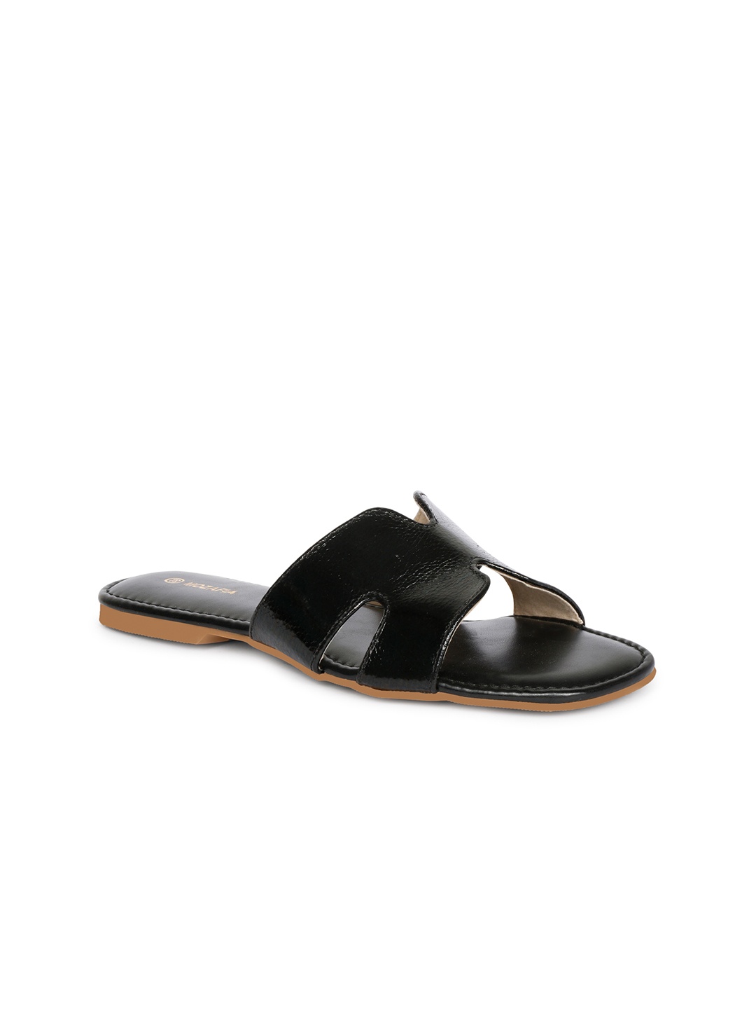

MOZAFIA Women Embellished Open Toe Flats, Black