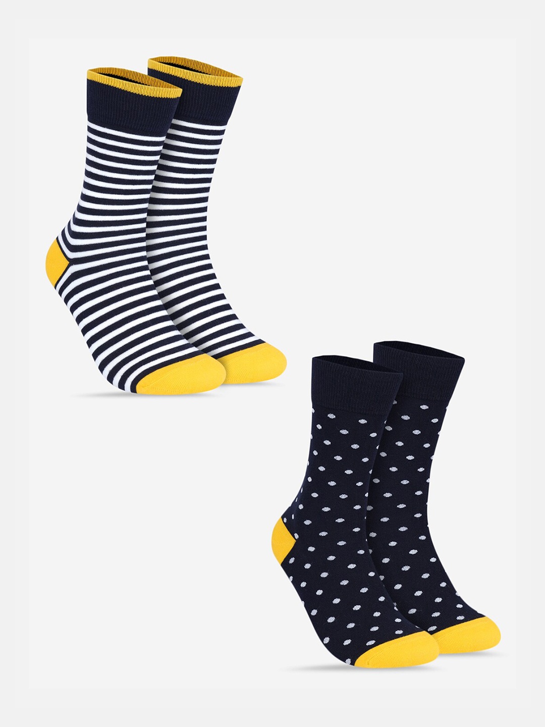 

TOFFCRAFT Men Pack Of 2 Cotton Calf Length Socks, Black