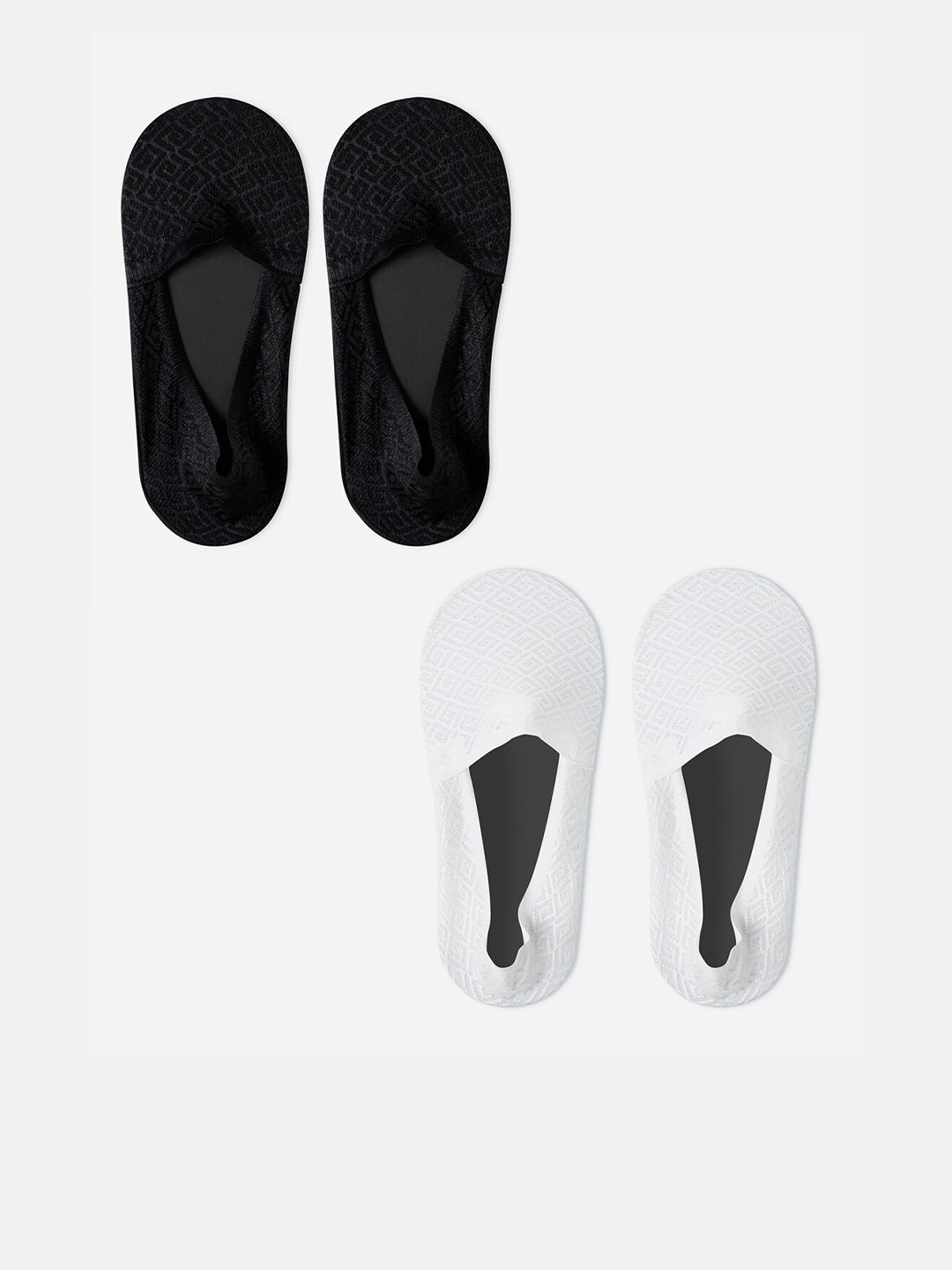 

TOFFCRAFT Men Pack Of 2 Cotton Shoe Liners Socks, Black