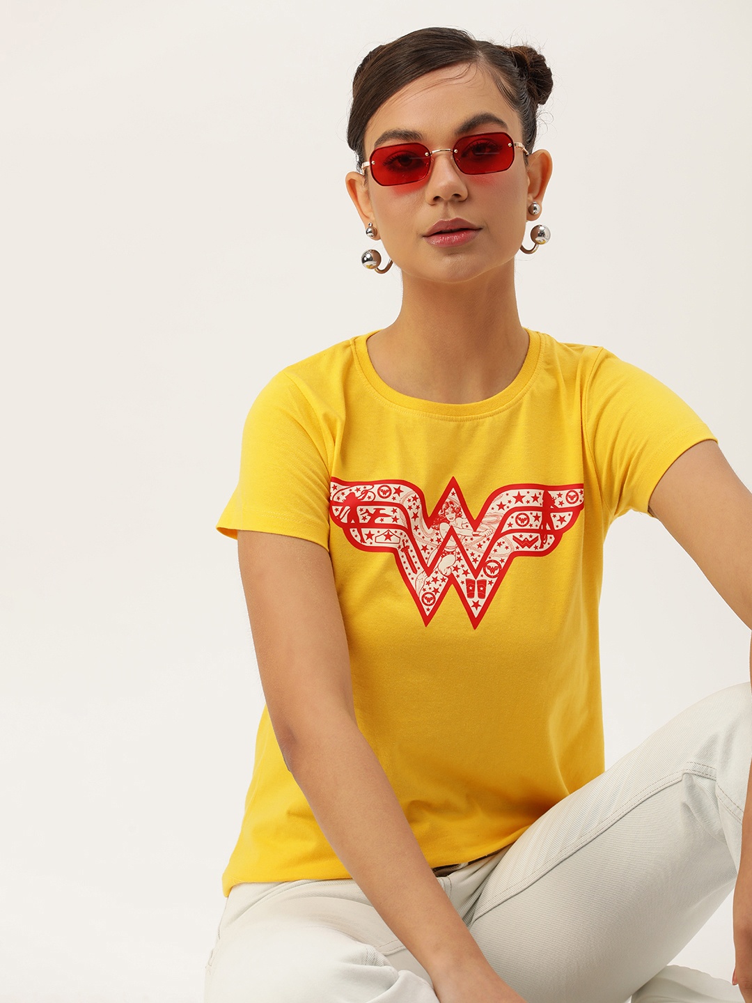 

Kook N Keech Wonder Woman Printed Pure Cotton T-shirt, Yellow