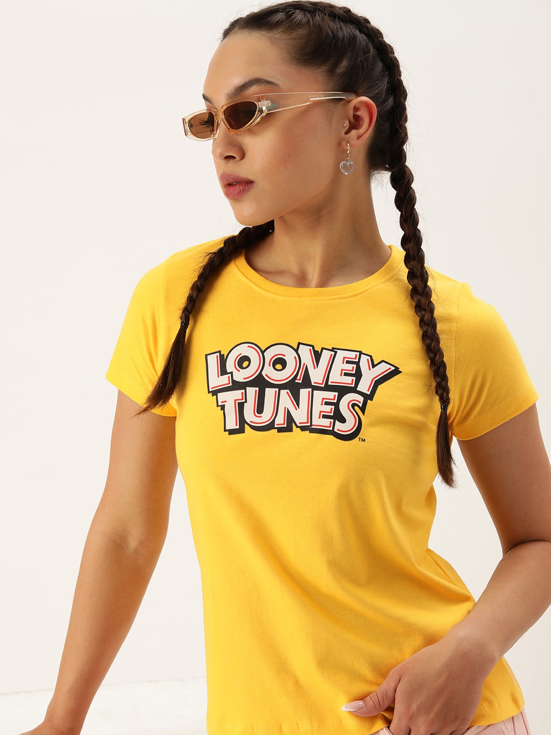 

Kook N Keech Looney Tunes Women Printed Pure Cotton T-shirt, Yellow