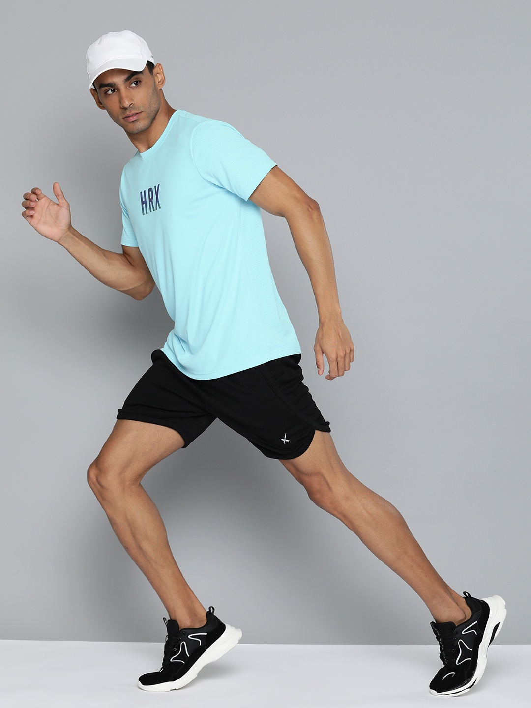 

HRX by Hrithik Roshan Men Brand Logo Printed Rapid-Dry Sports T-shirt, Turquoise blue