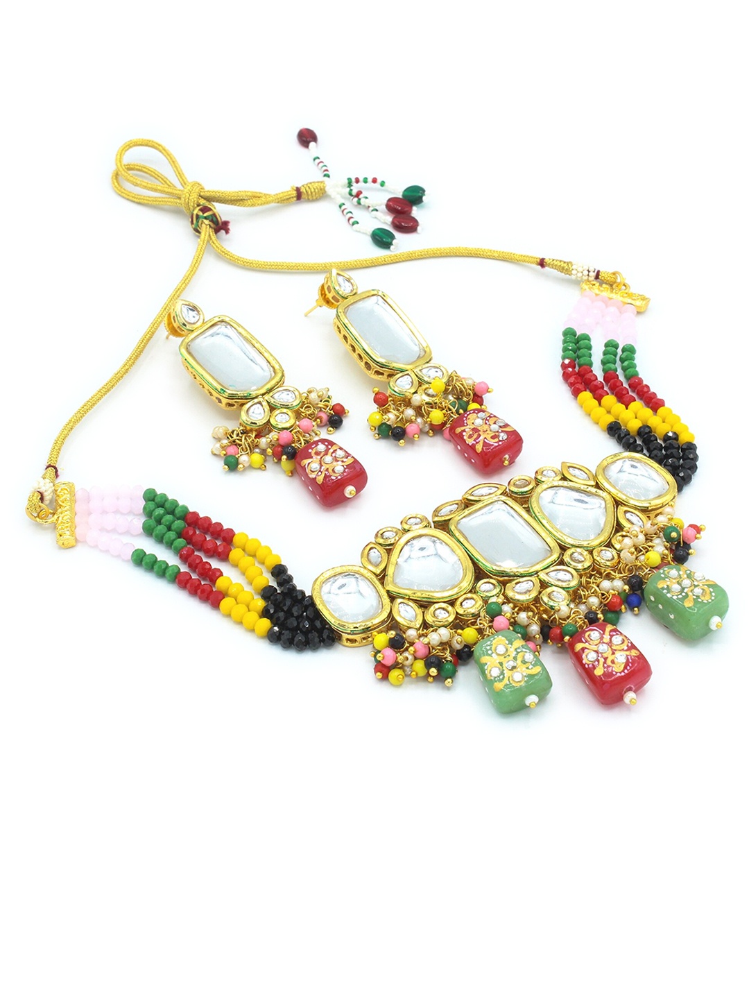 

AASHISH IMITATION Gold-Plated Kundan-studded & Crystals Choker Set