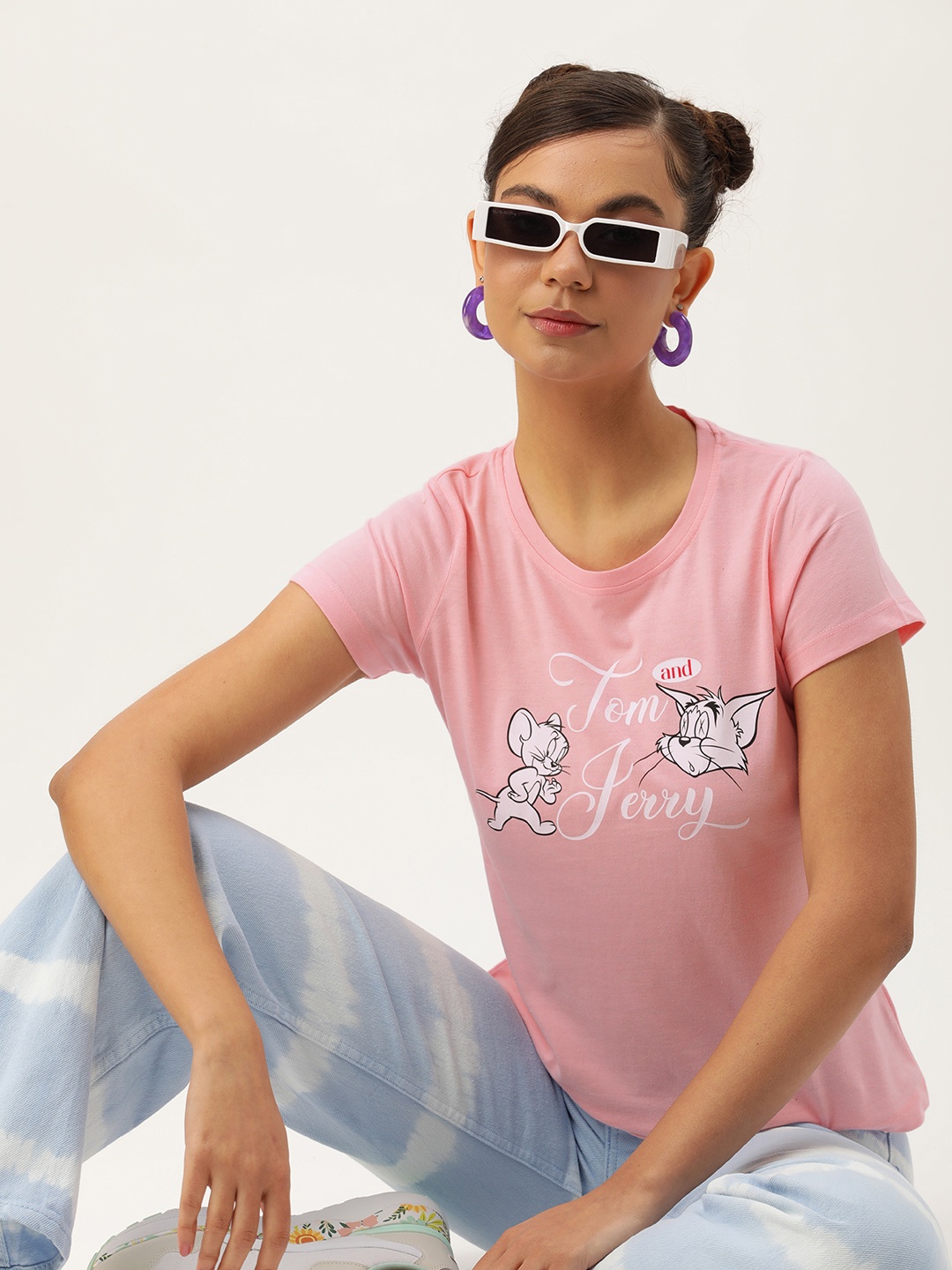 

Kook N Keech Toons Women Tom & Jerry Printed T-shirt, Pink