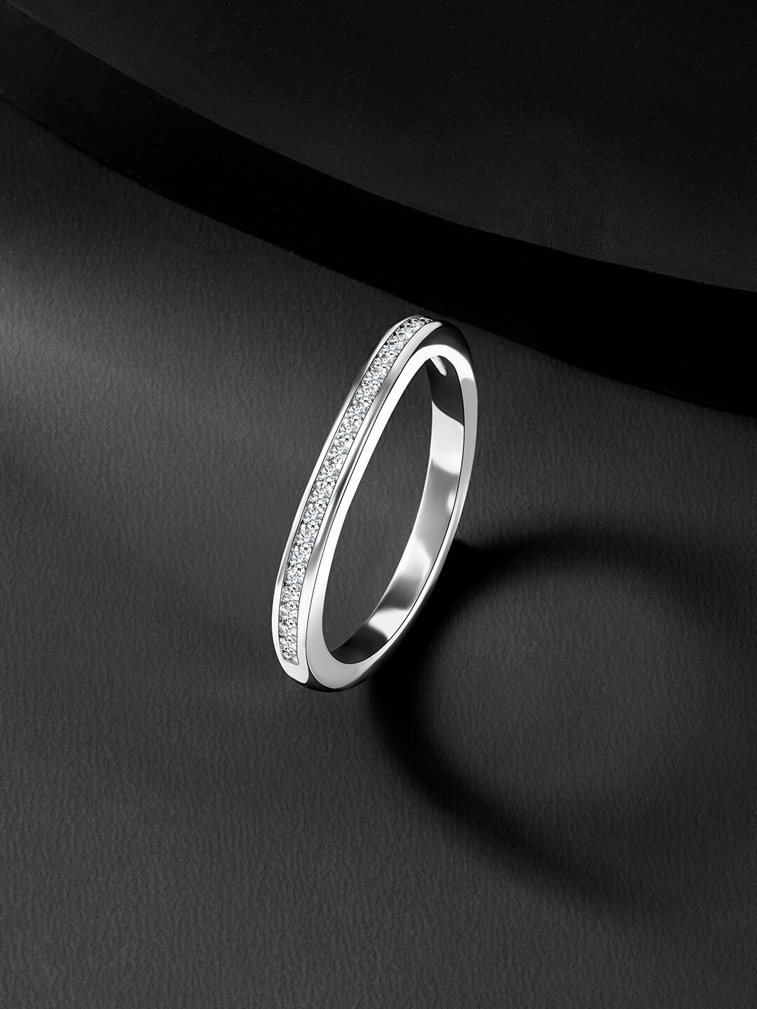 

Silvora by Peora 92.5 Sterling Silver Rhodium-Plated CZ-Studded Ring