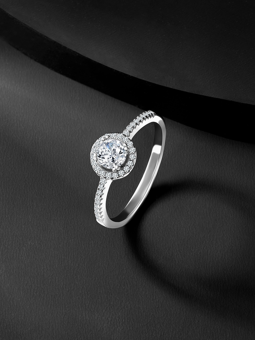 

Silvora by Peora 925 Sterling Silver CZ-Studded Finger Ring