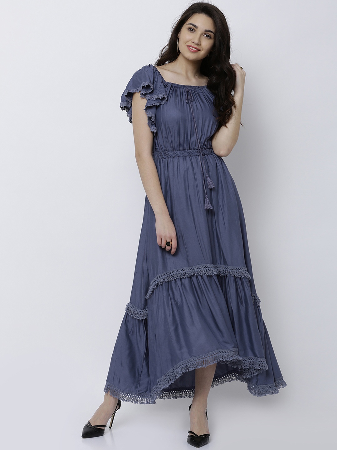 

Tokyo Talkies Women Blue Solid Maxi Dress