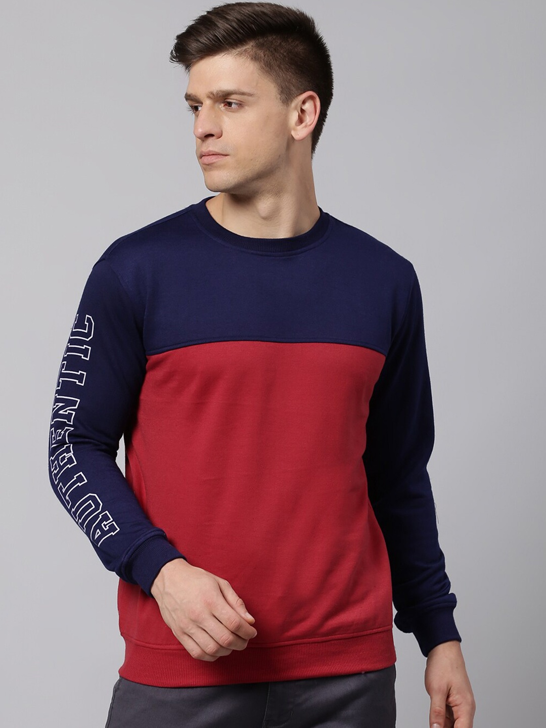 

Hubberholme Colourblocked Cotton Sweatshirt, Navy blue