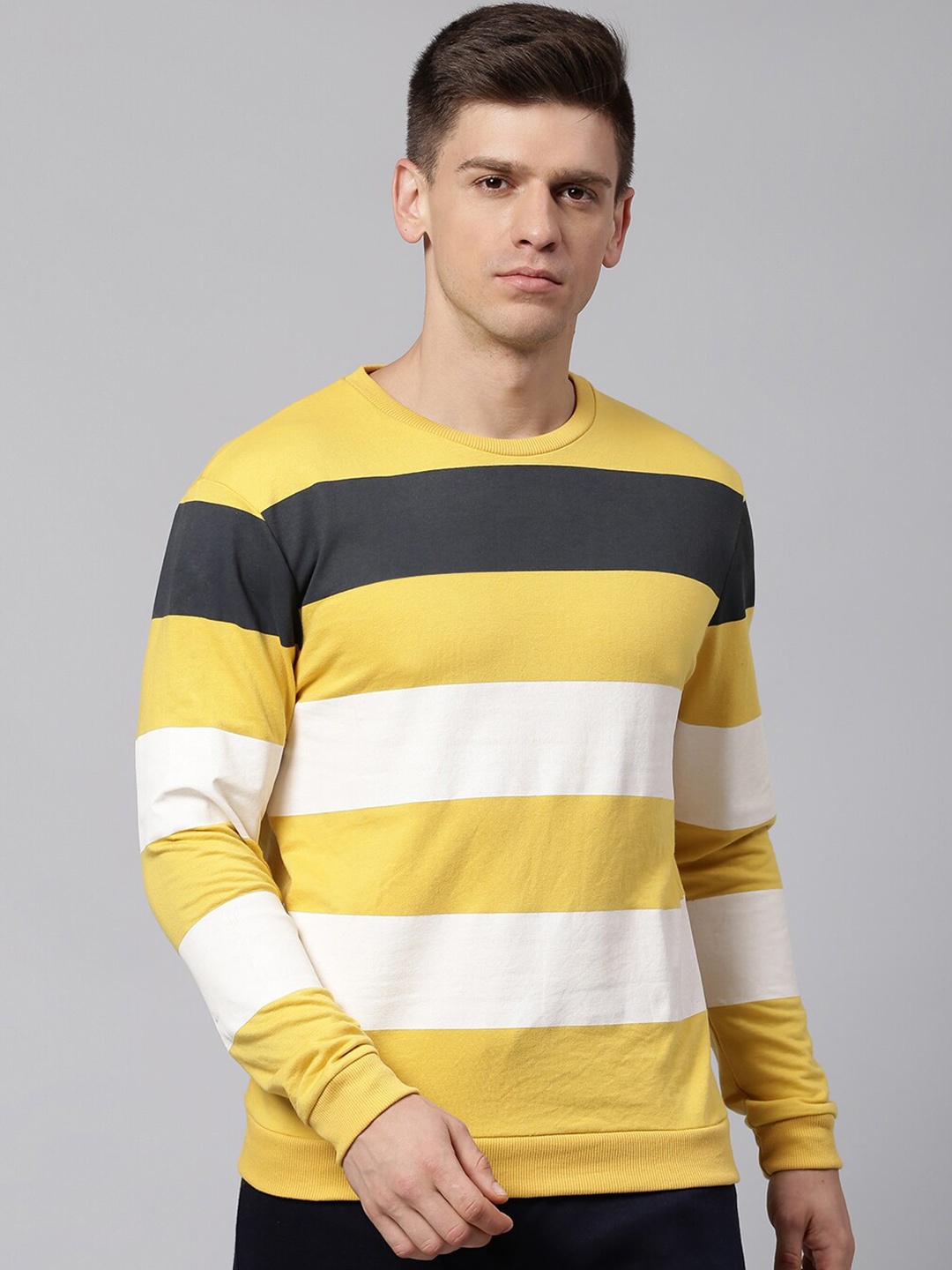 

Hubberholme Striped Cotton Sweatshirt, Yellow