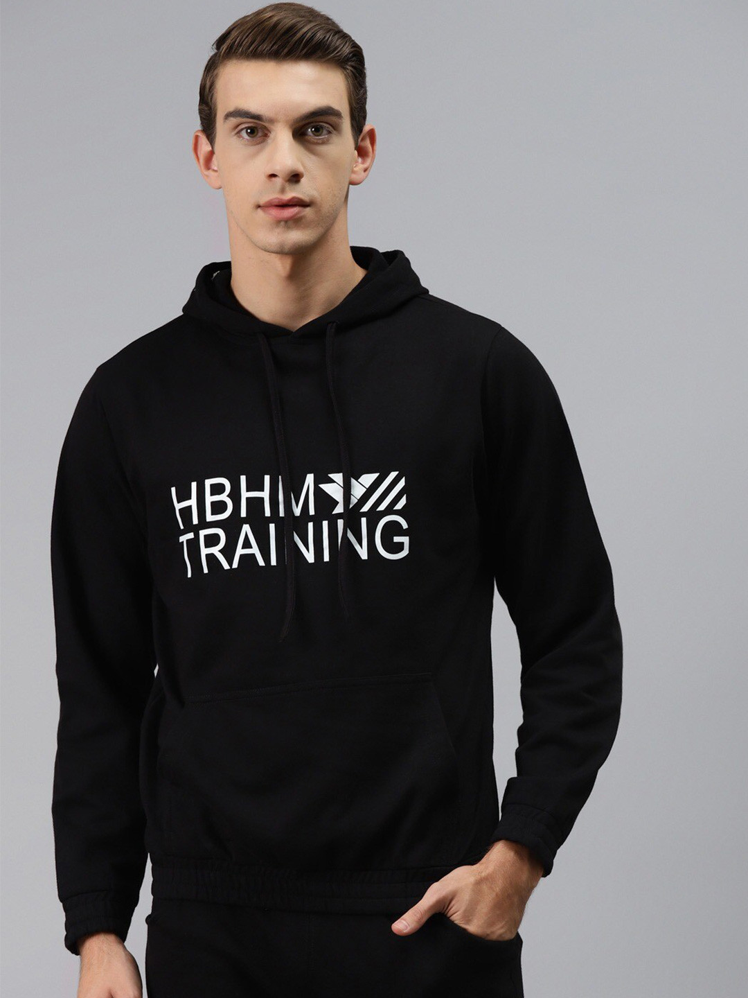 

Hubberholme Typography Printed Hooded Cotton Sweatshirt, Black