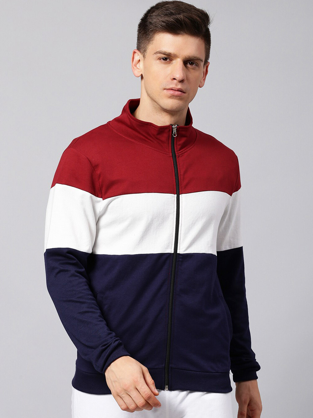 

Hubberholme Colourblocked Cotton Sweatshirt, Maroon