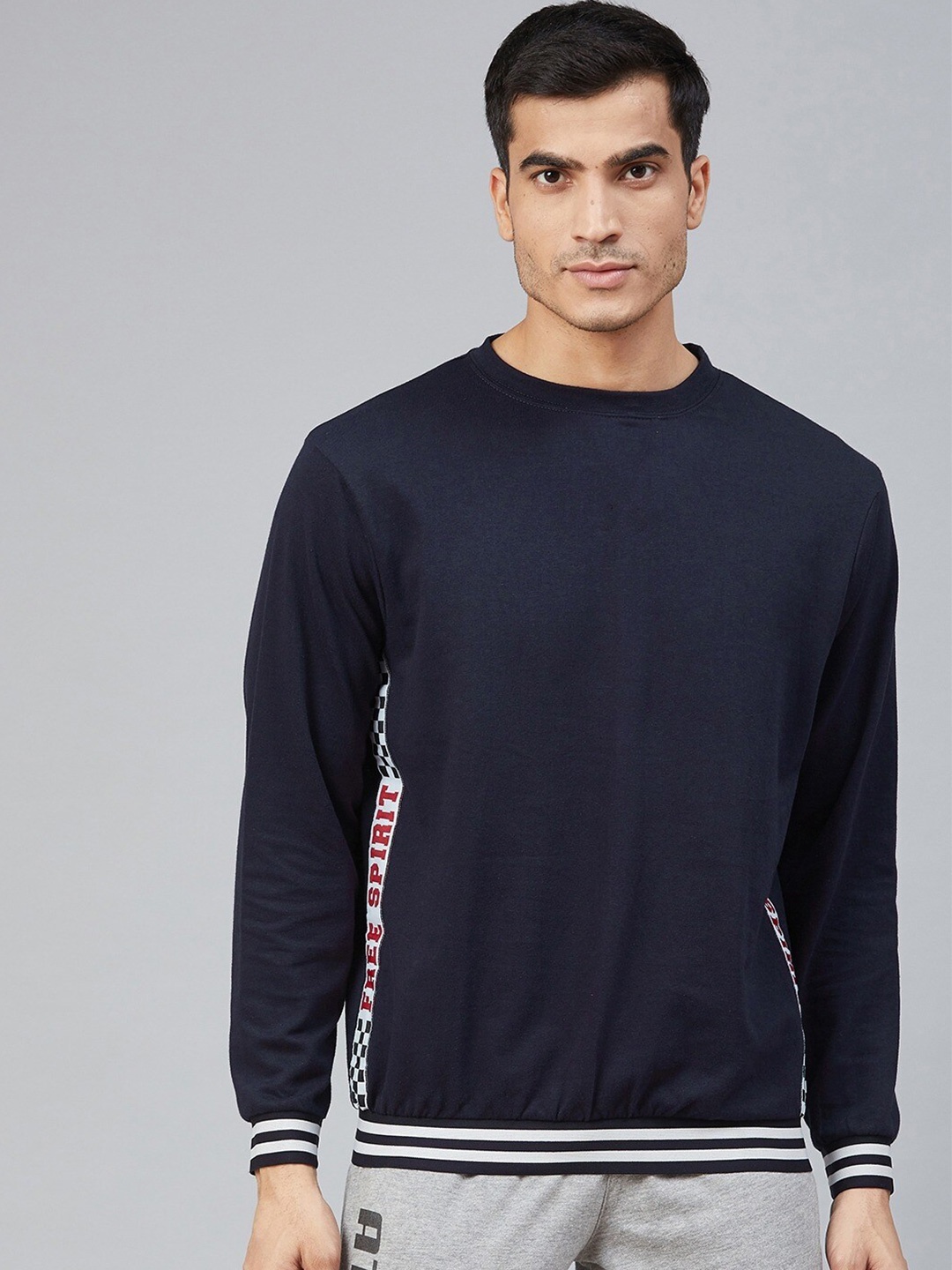 

Hubberholme Round Neck Cotton Sweatshirt, Navy blue