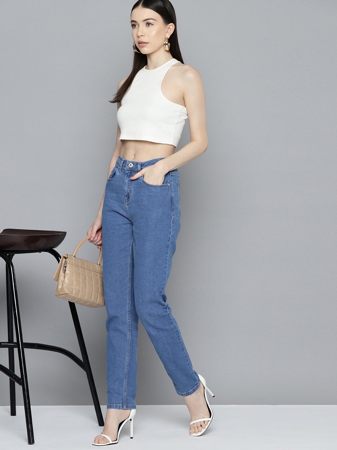 

Chemistry Women Slim Fit Stretchable Jeans, Blue